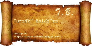 Turzó Balázs névjegykártya